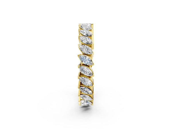 Yellow gold Marquise Diamond Shared Prong Full Eternity Band