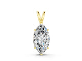 Yellow gold Marquise Diamond Solitaire Pendant with Prong Setting_4