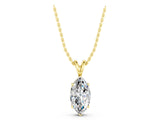 Yellow gold Marquise Diamond Solitaire Pendant with Prong Setting_5