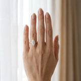 Yellow gold Marquise Diamond Solitaire Ring with Pavé Band and Prong Setting_12