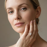 Yellow gold Marquise Diamond Solitaire Ring with Pavé Band and Prong Setting_13