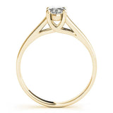 Yellow gold Marquise Diamond Solitaire Ring with Tapered Band and Prong Setting 2