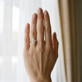 Yellow gold Marquise Diamond Solitaire Ring with Tapered Band and Prong Setting_6