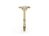 Yellow gold Marquise Diamond Solitaire with Pave Band and Six-Prong Setting_42