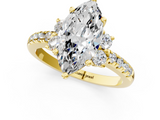 Yellow gold Marquise Diamond Three-Stone Pave Band with Four-Prong Setting_33