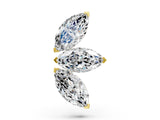 10K Yellow Gold 0.36 Carat E-F VVS-VS Marquise Diamond Trio Flatback Earring