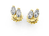 Yellow gold Marquise Diamond Two Stone Stud Earrings_59
