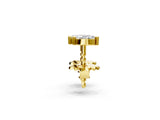 Yellow gold Marquise Diamond Two Stone Stud Earrings_60