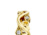 Yellow gold Marquise Diamond Vine Eternity Band with Bezel Setting_11