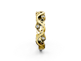 Yellow gold Marquise Diamond Vine Eternity Band with Bezel Setting_8