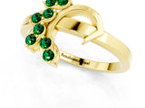 Yellow gold Marquise Emerald Cluster Bypass Ring with Prong Setting_7