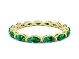 Yellow gold Marquise Emerald Eternity Band with U-Prong Setting_12
