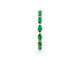 Yellow gold Marquise Emerald Eternity Band with U-Prong Setting_14