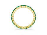 Yellow gold Marquise Emerald Eternity Band with U-Prong Setting_15