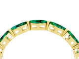 Yellow gold Marquise Emerald Eternity Band with U-Prong Setting_16