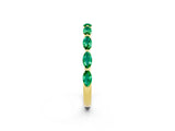 Yellow gold Marquise Emerald Half Eternity Band with Prong Setting_30