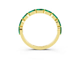 Yellow gold Marquise Emerald Half Eternity Band with Prong Setting_31