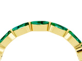 Yellow gold Marquise Emerald Half Eternity Band with Prong Setting_32