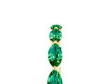 Yellow gold Marquise Emerald Half Eternity Band with Prong Setting_33