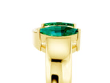 Yellow gold Marquise Emerald Open Band Ring with Tension Setting_11