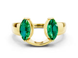 Yellow gold Marquise Emerald Open Band Ring with Tension Setting_6