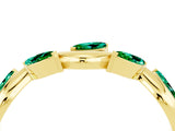 Yellow gold Marquise Emerald Twisted Band with Prong Setting_10