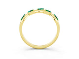 Yellow gold Marquise Emerald Twisted Band with Prong Setting_9