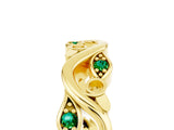Yellow gold Marquise Emerald Vine Eternity Band with Bezel Setting_11