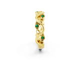 Yellow gold Marquise Emerald Vine Eternity Band with Bezel Setting_8