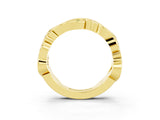 Yellow gold Marquise Emerald Vine Eternity Band with Bezel Setting_9