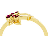 Yellow gold Marquise Garnet Cluster Bypass Ring with Prong Setting_10