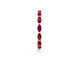 Yellow gold Marquise Garnet Eternity Band with U-Prong Setting_14