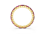 Yellow gold Marquise Garnet Eternity Band with U-Prong Setting_15