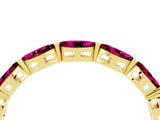 Yellow gold Marquise Garnet Eternity Band with U-Prong Setting_16