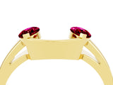 Yellow gold Marquise Garnet Open Band Ring with Tension Setting_10