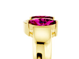 Yellow gold Marquise Garnet Open Band Ring with Tension Setting_11