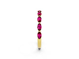 Yellow gold Marquise Garnet Prong Set Half-Eternity Band_8
