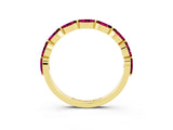 Yellow gold Marquise Garnet Prong Set Half-Eternity Band_9