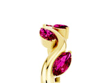 Yellow gold Marquise Garnet Twisted Band with Prong Setting_11
