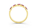 Yellow gold Marquise Garnet Twisted Band with Prong Setting_9