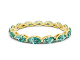 Yellow gold Marquise Green Sapphire Eternity Band with U-Prong Setting_12