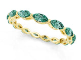 Yellow gold Marquise Green Sapphire Eternity Band with U-Prong Setting_13
