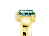 Yellow gold Marquise Green Sapphire Open Band Ring with Tension Setting_11