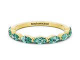 Yellow gold Marquise Green Sapphire Prong Set Half-Eternity Band_6