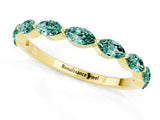 Yellow gold Marquise Green Sapphire Prong Set Half-Eternity Band_7