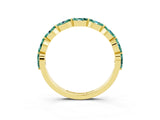 Yellow gold Marquise Green Sapphire Prong Set Half-Eternity Band_9