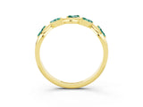 Yellow gold Marquise Green Sapphire Twisted Band with Prong Setting_9
