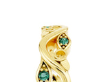 Yellow gold Marquise Green Sapphire Vine Eternity Band with Bezel Setting_11