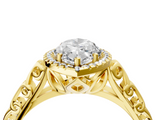 Yellow gold Marquise Halo Diamond Engagement Ring with Intricate Filigree Band and Four-Prong Setting_38