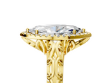 Yellow gold Marquise Halo Diamond Engagement Ring with Intricate Filigree Band and Four-Prong Setting_39